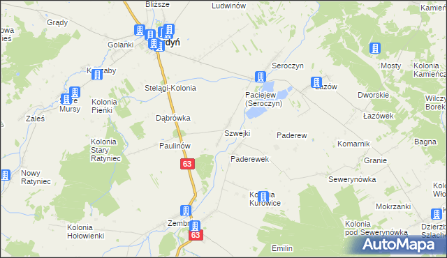 mapa Szwejki gmina Sterdyń, Szwejki gmina Sterdyń na mapie Targeo