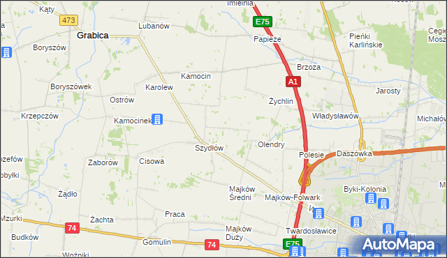 mapa Szydłów-Kolonia, Szydłów-Kolonia na mapie Targeo