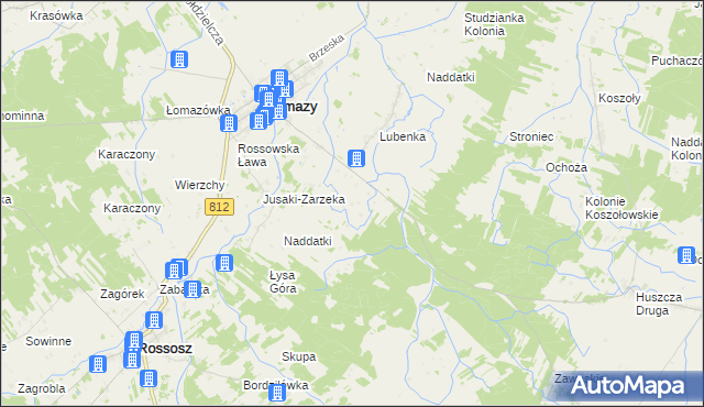 mapa Szymanowo gmina Łomazy, Szymanowo gmina Łomazy na mapie Targeo