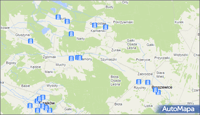 mapa Szymaszki, Szymaszki na mapie Targeo