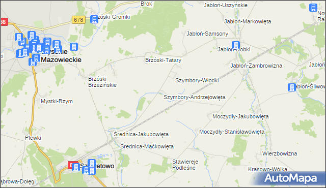 mapa Szymbory-Andrzejowięta, Szymbory-Andrzejowięta na mapie Targeo