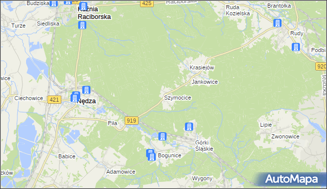 mapa Szymocice, Szymocice na mapie Targeo