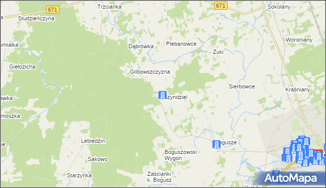 mapa Szyndziel, Szyndziel na mapie Targeo