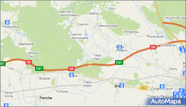 mapa Tabor Mały, Tabor Mały na mapie Targeo