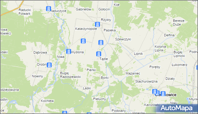 mapa Tądle, Tądle na mapie Targeo