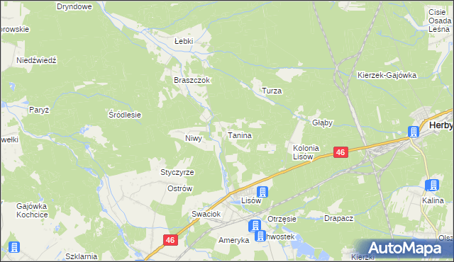 mapa Tanina, Tanina na mapie Targeo