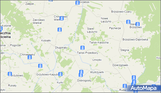 mapa Tańsk-Chorąże, Tańsk-Chorąże na mapie Targeo