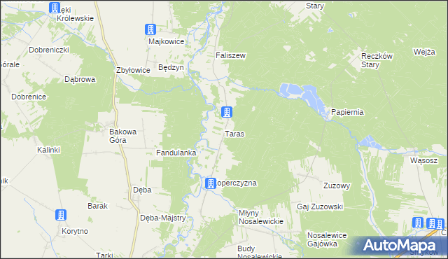 mapa Taras, Taras na mapie Targeo