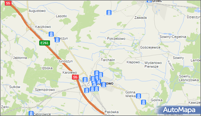 mapa Tarchalin, Tarchalin na mapie Targeo