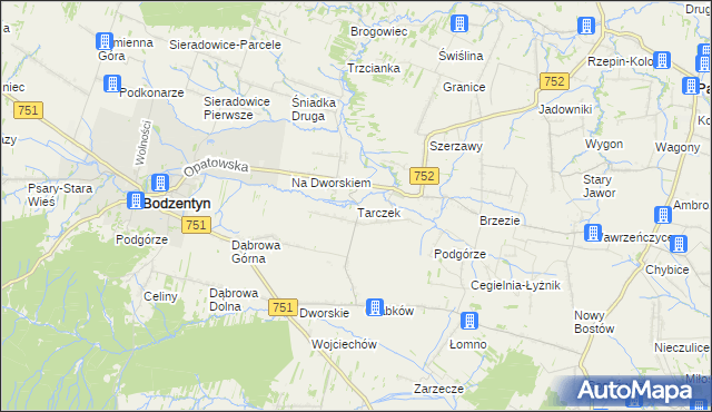 mapa Tarczek, Tarczek na mapie Targeo