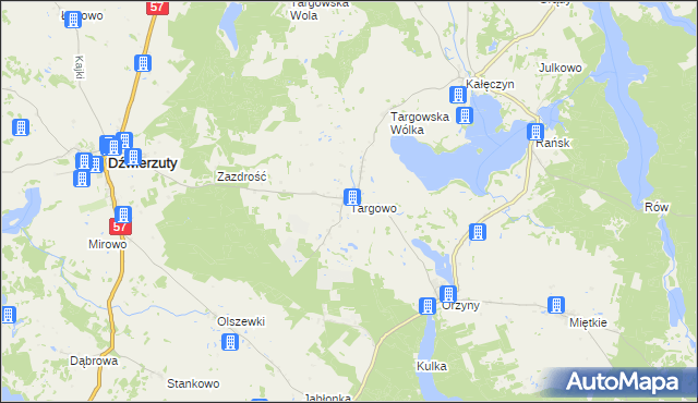 mapa Targowo, Targowo na mapie Targeo