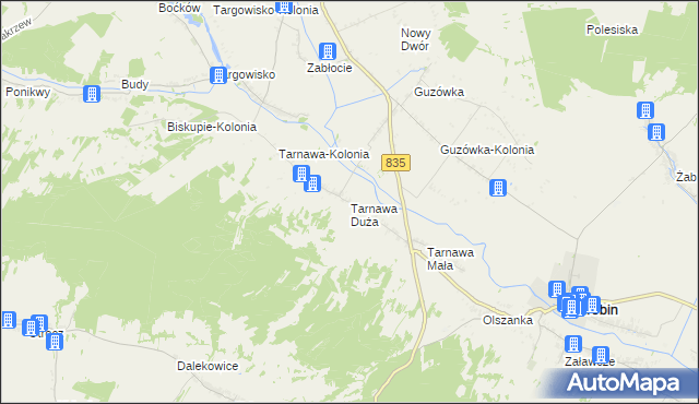 mapa Tarnawa Duża, Tarnawa Duża na mapie Targeo