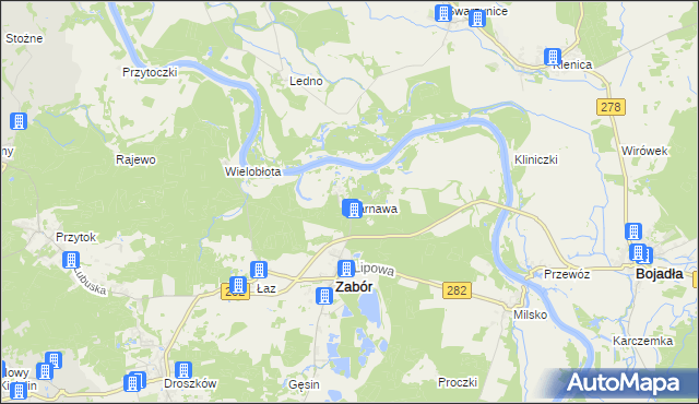 mapa Tarnawa gmina Zabór, Tarnawa gmina Zabór na mapie Targeo