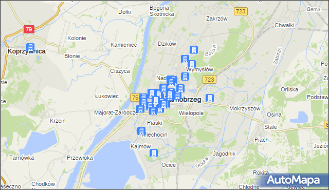 mapa Tarnobrzegu, Tarnobrzeg na mapie Targeo