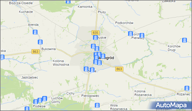 mapa Tarnogród, Tarnogród na mapie Targeo