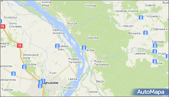 mapa Tarnów gmina Wilga, Tarnów gmina Wilga na mapie Targeo