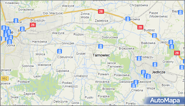 mapa Tarnowiec powiat jasielski, Tarnowiec powiat jasielski na mapie Targeo