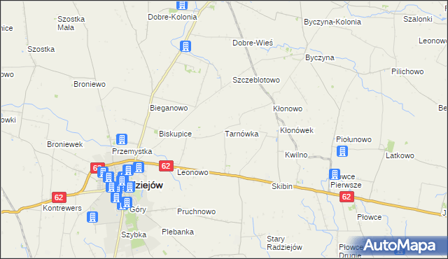 mapa Tarnówka gmina Radziejów, Tarnówka gmina Radziejów na mapie Targeo