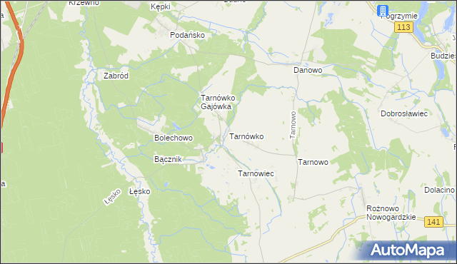 mapa Tarnówko gmina Goleniów, Tarnówko gmina Goleniów na mapie Targeo