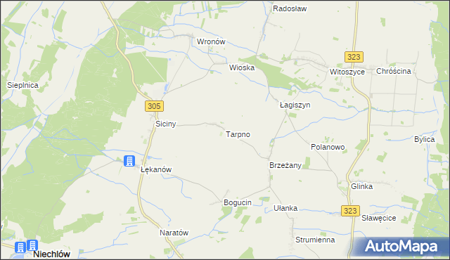 mapa Tarpno gmina Niechlów, Tarpno gmina Niechlów na mapie Targeo