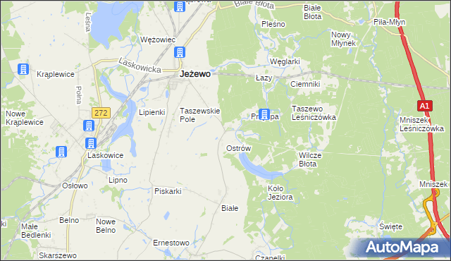 mapa Taszewko, Taszewko na mapie Targeo