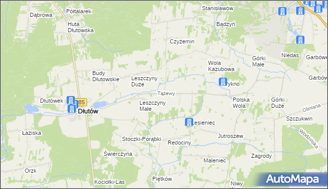 mapa Tążewy, Tążewy na mapie Targeo