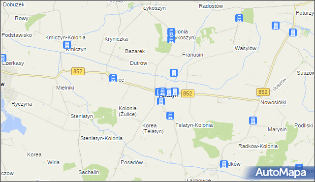 mapa Telatyn, Telatyn na mapie Targeo