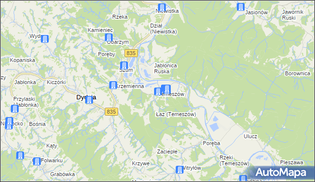 mapa Temeszów, Temeszów na mapie Targeo