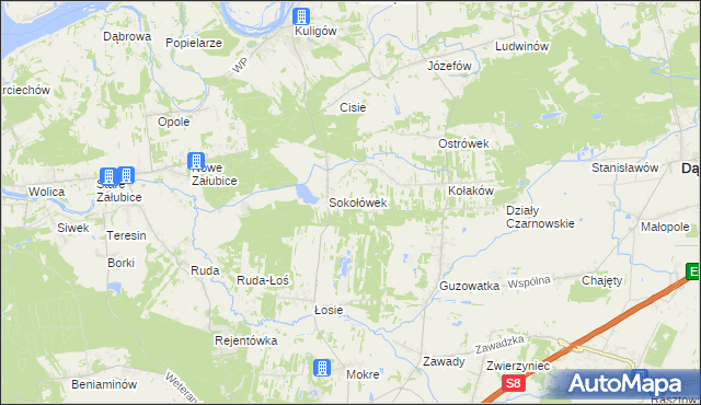 mapa Teodorów gmina Dąbrówka, Teodorów gmina Dąbrówka na mapie Targeo