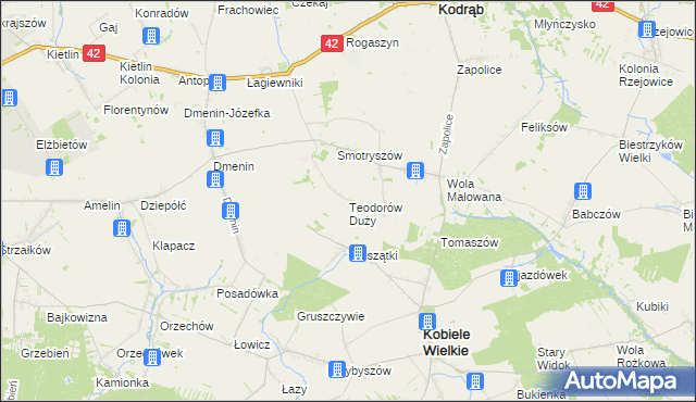 mapa Teodorów Wielki, Teodorów Wielki na mapie Targeo