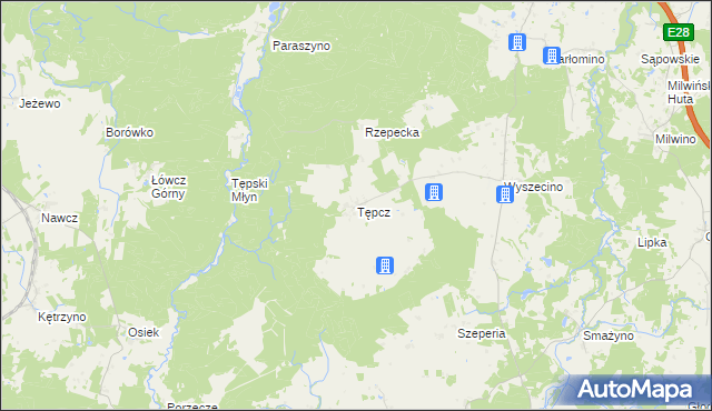 mapa Tępcz, Tępcz na mapie Targeo