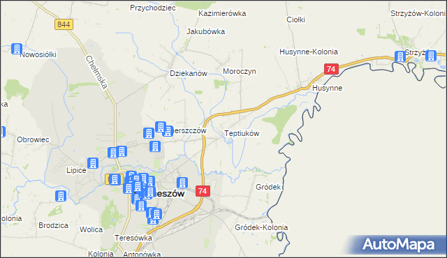 mapa Teptiuków, Teptiuków na mapie Targeo