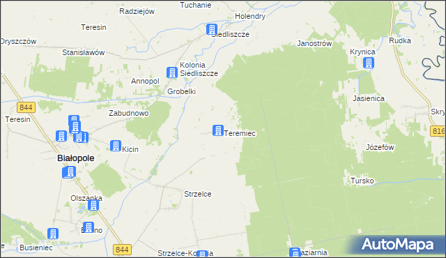 mapa Teremiec, Teremiec na mapie Targeo