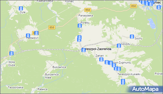 mapa Tereszpol-Zaorenda, Tereszpol-Zaorenda na mapie Targeo