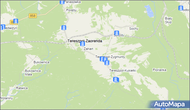 mapa Tereszpol-Zygmunty, Tereszpol-Zygmunty na mapie Targeo