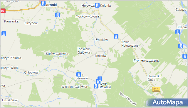 mapa Terlików, Terlików na mapie Targeo