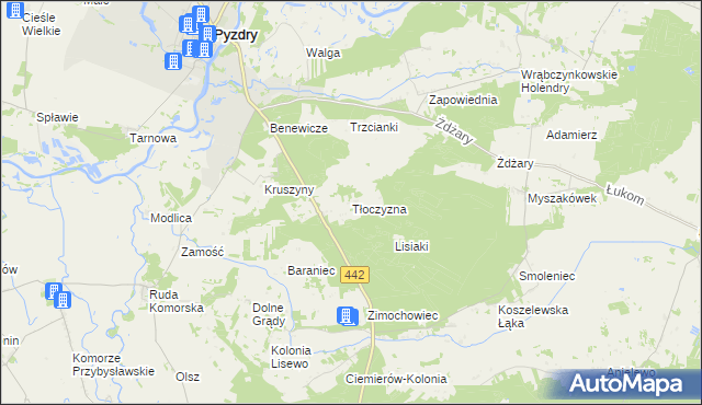 mapa Tłoczyzna, Tłoczyzna na mapie Targeo