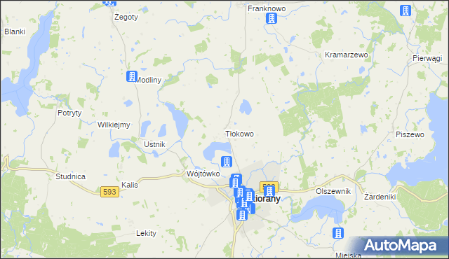 mapa Tłokowo, Tłokowo na mapie Targeo
