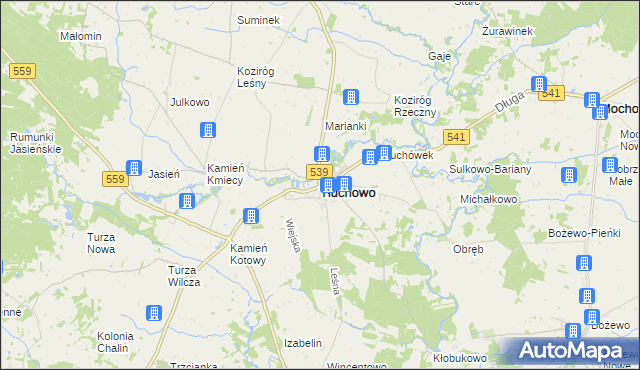 mapa Tłuchowo, Tłuchowo na mapie Targeo