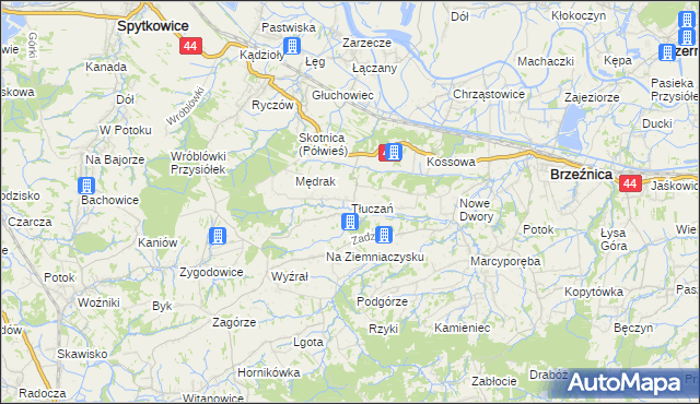 mapa Tłuczań, Tłuczań na mapie Targeo