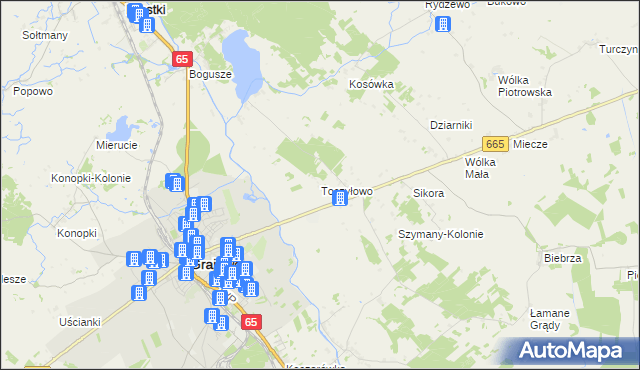 mapa Toczyłowo, Toczyłowo na mapie Targeo