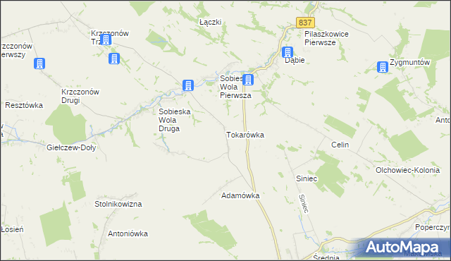 mapa Tokarówka, Tokarówka na mapie Targeo