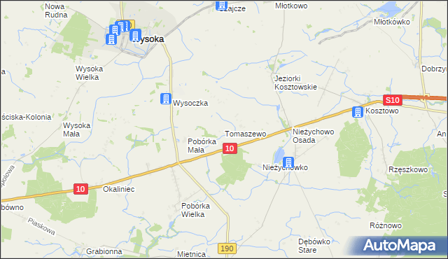 mapa Tomaszewo gmina Białośliwie, Tomaszewo gmina Białośliwie na mapie Targeo