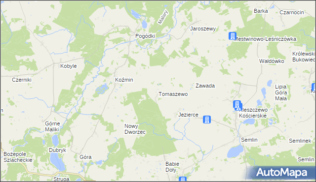 mapa Tomaszewo gmina Zblewo, Tomaszewo gmina Zblewo na mapie Targeo