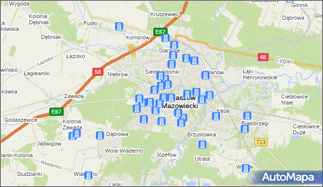 mapa Tomaszów Mazowiecki, Tomaszów Mazowiecki na mapie Targeo