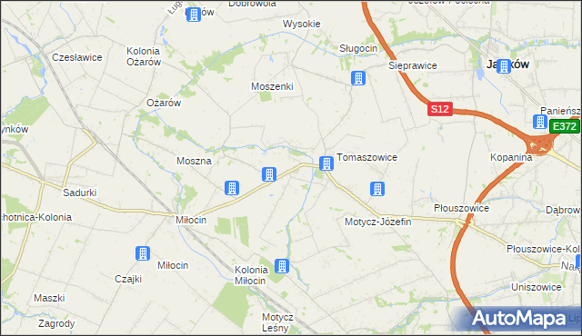 mapa Tomaszowice-Kolonia, Tomaszowice-Kolonia na mapie Targeo