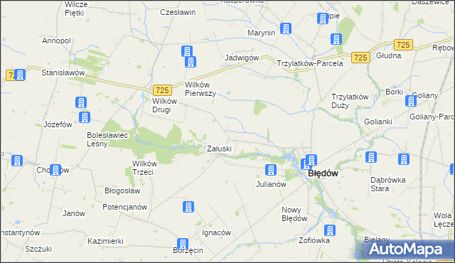 mapa Tomczyce gmina Błędów, Tomczyce gmina Błędów na mapie Targeo