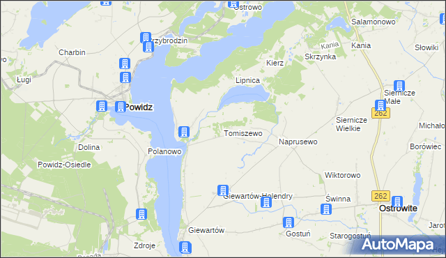 mapa Tomiszewo, Tomiszewo na mapie Targeo