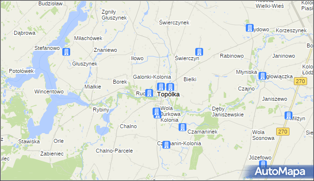 mapa Topólka powiat radziejowski, Topólka powiat radziejowski na mapie Targeo