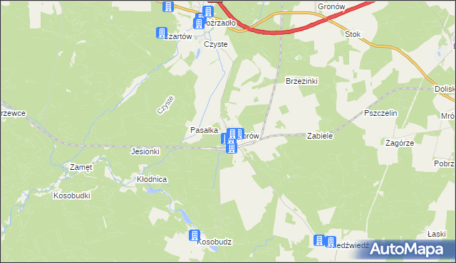 mapa Toporów gmina Łagów, Toporów gmina Łagów na mapie Targeo